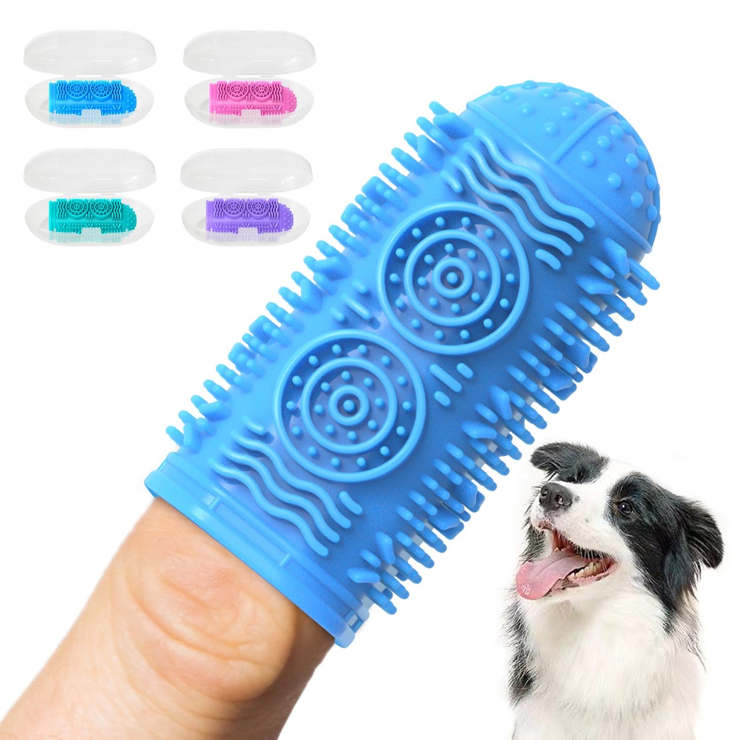 4 Pack Soft Silicone Dog Toothbrush