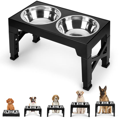 Adjustable Elevated Dog Bowl Stand