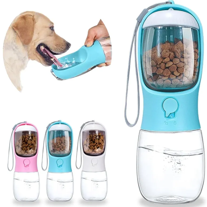 3-in-1 Travel Pet Water Bottle & Food Container