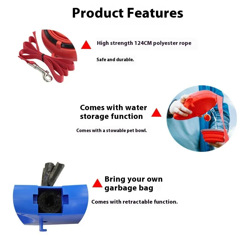 3-in-1 Portable Water Bottle With Leash
