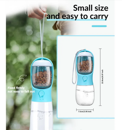 3-in-1 Travel Pet Water Bottle & Food Container