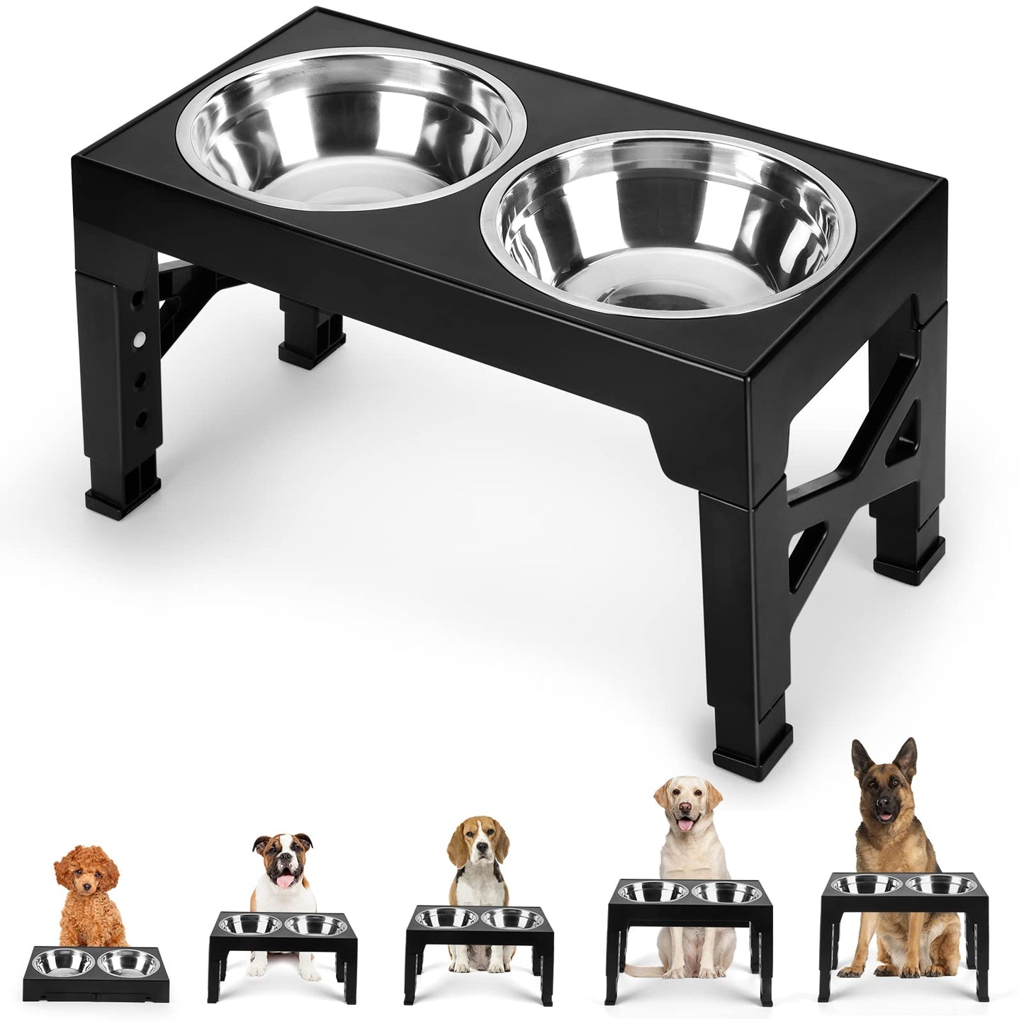 Adjustable Elevated Dog Bowl Stand