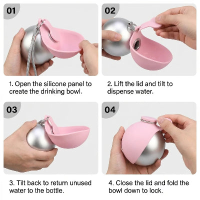Foldable 2 in 1 Dog Water Bottle